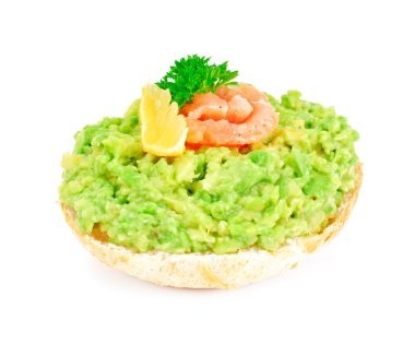 Avokado ve somon sandviç