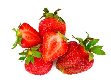 Beyaz arka plan üzerinde izole lezzetli tatlı çilek