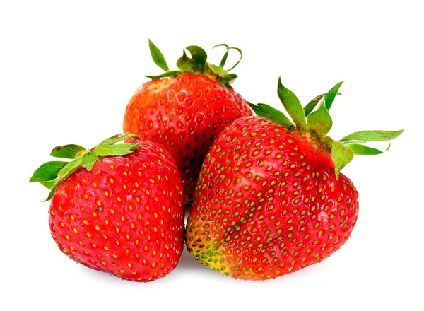 Strawberry Manis yang lezat Terisolasi di Latar Belakang Putih — Stok Foto