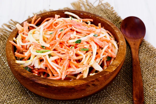 Salad of Celery Root or Radish, Carrot and Yogurt Natural — Stock Photo, Image