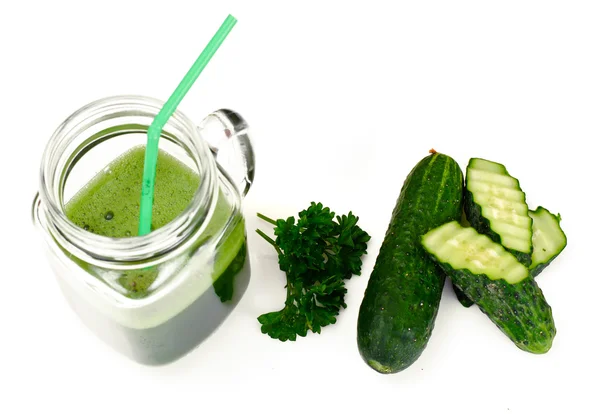 Jus, Smoothie dari mentimun dan Parsley — Stok Foto