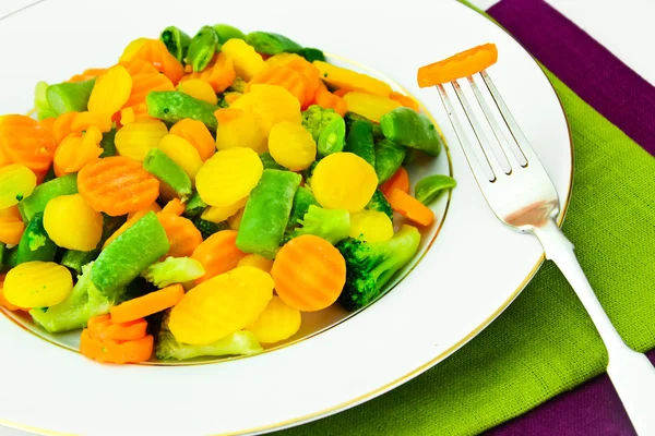 Картофель, морковь, кукуруза, зеленая фасоль, лук — стоковое фото