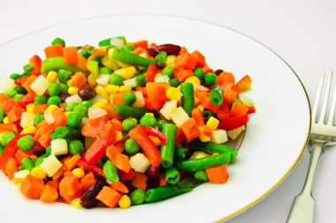 Sebze Meksika karışımı. Domates, fasulye, kereviz, yeşil B