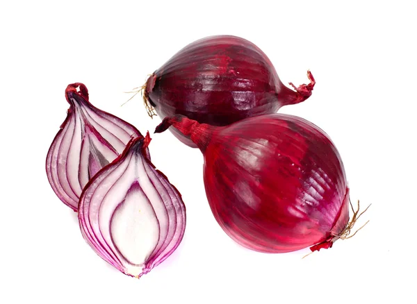 Red Onion Isolated on White Background — Stock Photo, Image