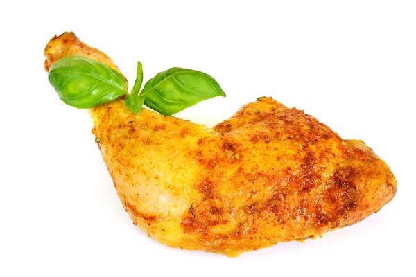 Patatas al horno con hinojo y pierna de pollo a la parrilla — Foto de Stock