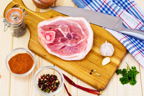 A Piece of Fresh Raw Pork, Meat