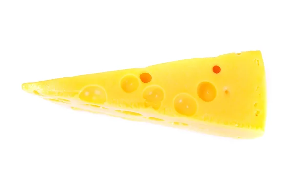 Ελβετικό τυρί που απομονώνονται σε μαύρο φόντο — Φωτογραφία Αρχείου