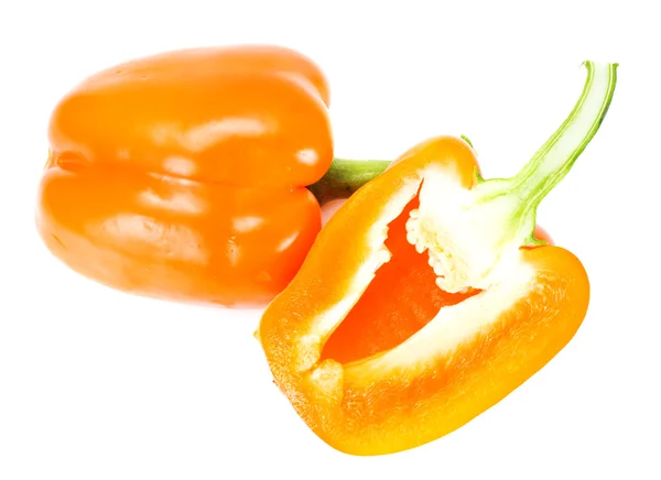 Amarillo Fresco, Pimiento Naranja. Fondo aislado ob blanco — Foto de Stock