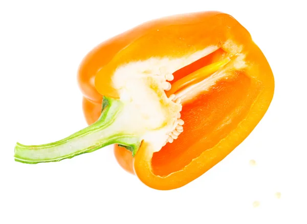 Amarillo Fresco, Pimiento Naranja. Fondo aislado ob blanco — Foto de Stock