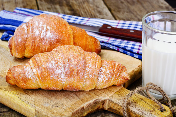 Tasty Sweet Croissant with Milk