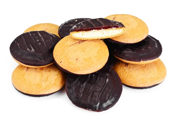 Печенье с джемом и шоколадом — стоковое фото