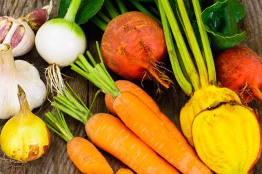 Sonbahar sebze pancar, soğan ve havuç