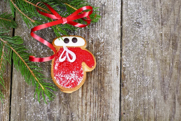 Fondo de Navidad y Año Nuevo con Árbol y Pan de jengibre — Foto de Stock