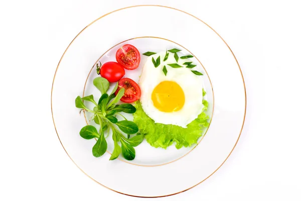 양상추와 토마토 달걀 스크램블 — 스톡 사진