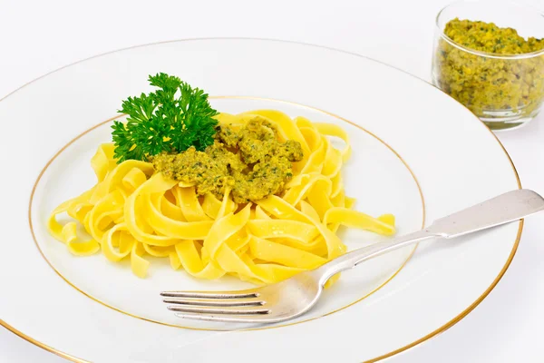 Pasta with Pesto Sauce — Stock Photo, Image