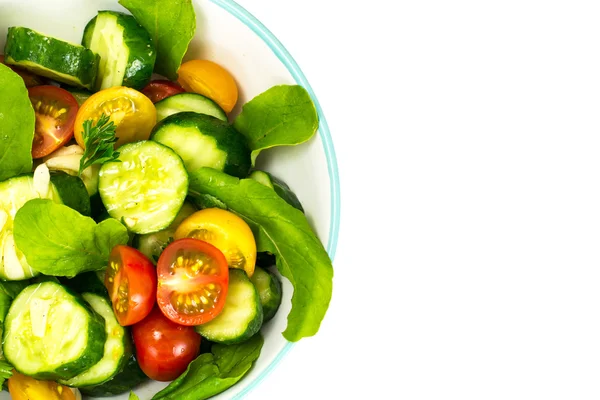 Salad with Arugula, Tomato, Cucumber and Garlic — Stock Photo, Image