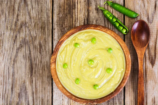 Dietní polévka smetana pyré ze zelených lusků — Stock fotografie