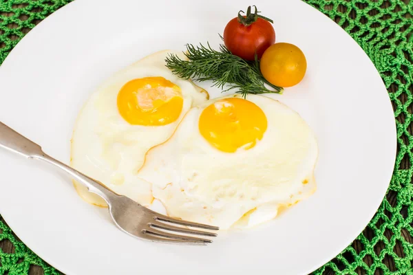 Scrambled Eggs on White Plate
