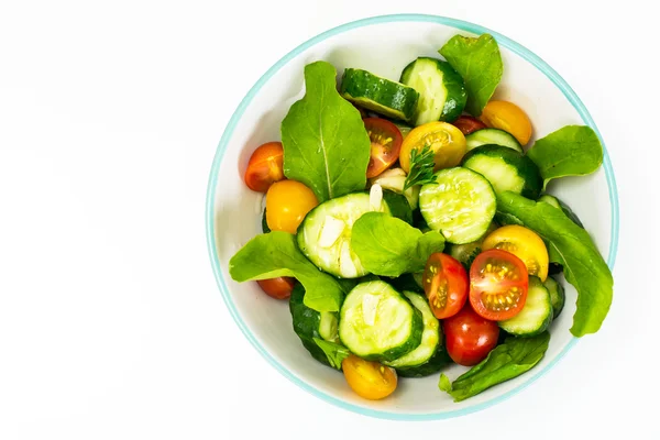 Salada com Arugula, Tomate, Pepino e Alho — Fotografia de Stock