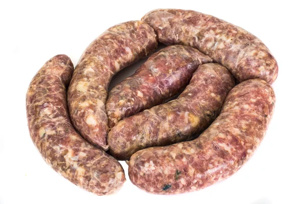 Crude Homemade Chicken Sausage — Stock Photo, Image