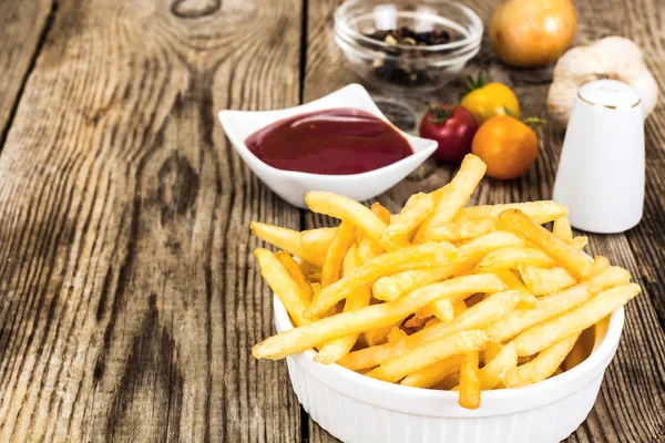 Batata frita francesa com ketchup — Fotografia de Stock