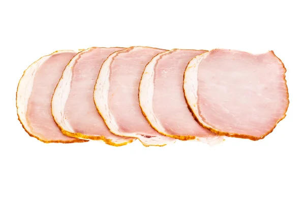 Ham, carbonaat op wit — Stockfoto