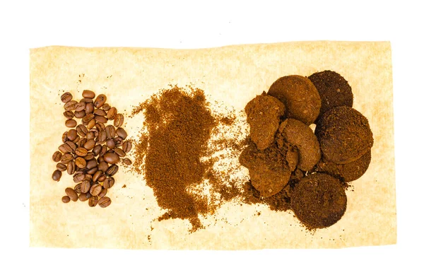 Coffee Beans Ground Pressed Espresso Residues Photo — Stock Photo, Image