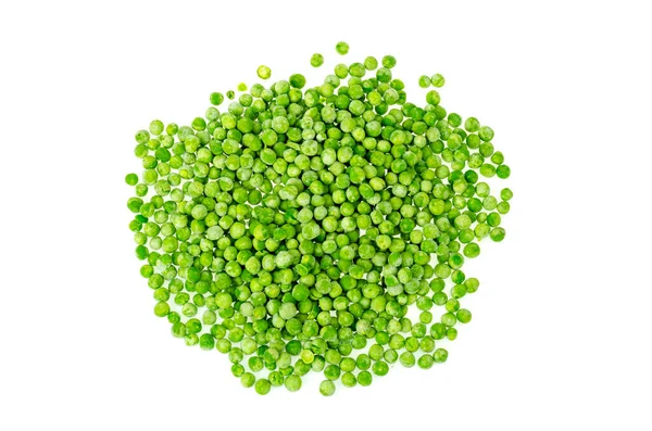 Pile Frozen Blanched Green Peas Isolated White Background Healthy Food — Stock Photo, Image