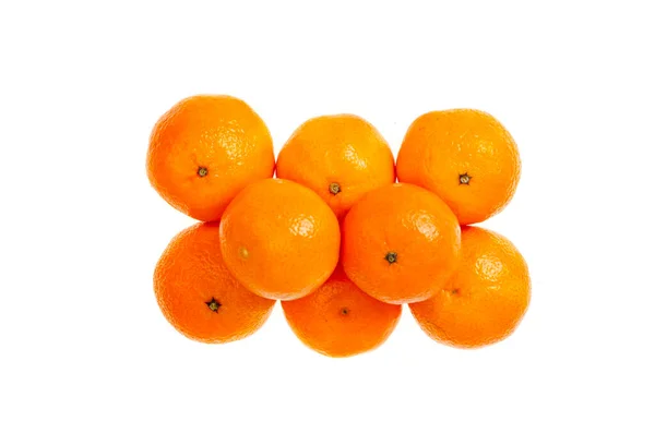 Ein Bündel Reifer Orangefarbener Clementinen Isoliert Auf Weißem Hintergrund Foto — Stockfoto