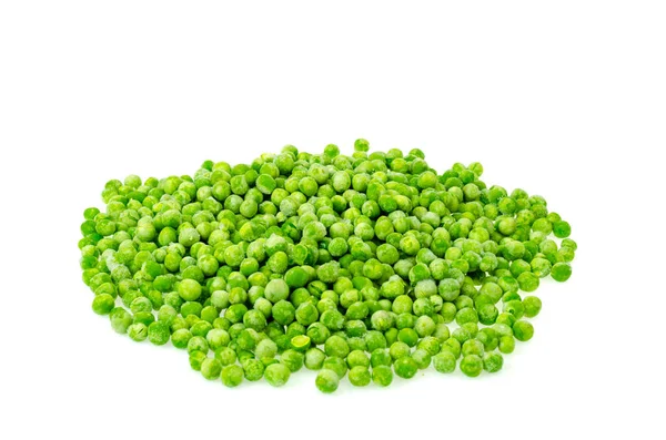 Pile Frozen Blanched Green Peas Isolated White Background Healthy Food — Stock Photo, Image