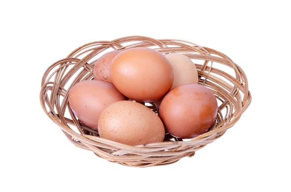 Huevos Pollo Recién Coloreados Con Cáscara Marrón Foto —  Fotos de Stock