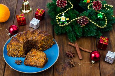 Lezzetli bir Noel baharatlı pastası. Stüdyo Fotoğrafı