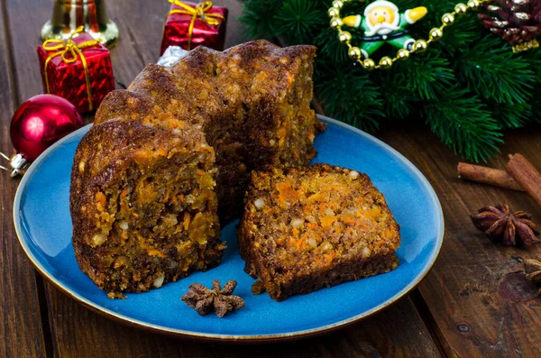 Lezzetli bir Noel baharatlı pastası. Stüdyo Fotoğrafı