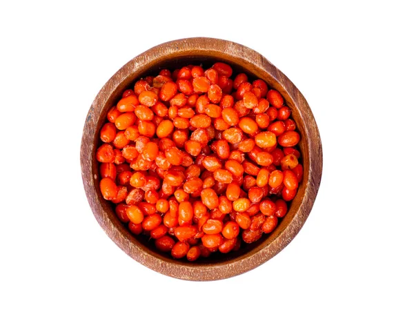 Sanddornbeeren Reif Orange Gefroren Auf Weißem Hintergrund — Stockfoto