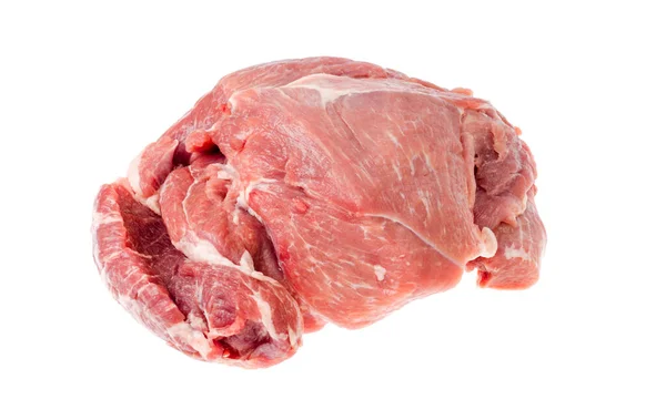 Trozo Carne Cerdo Fresca Cruda Aislada Sobre Fondo Blanco Estudio —  Fotos de Stock
