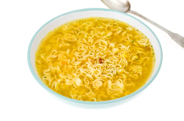 Caldo Con Fideos Secos Instantáneos Estudio Foto — Foto de Stock