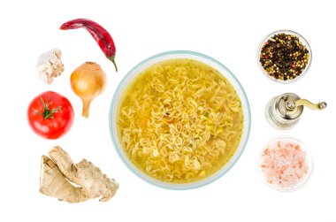 Kuru erişteli çorba. Stüdyo Fotoğrafı