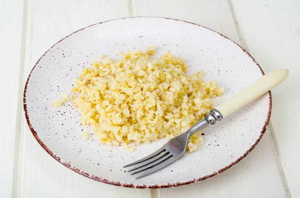 Kokt Bulgur Vegetarisk Gröt Studiofoto — Stockfoto