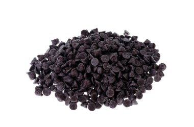 Pişirmek için süt ve siyah çikolata damlaları. Stüdyo Fotoğrafı