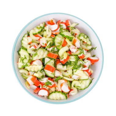 Vejetaryen salatalık, kereviz ve surimi aperatifi. Stüdyo Fotoğrafı