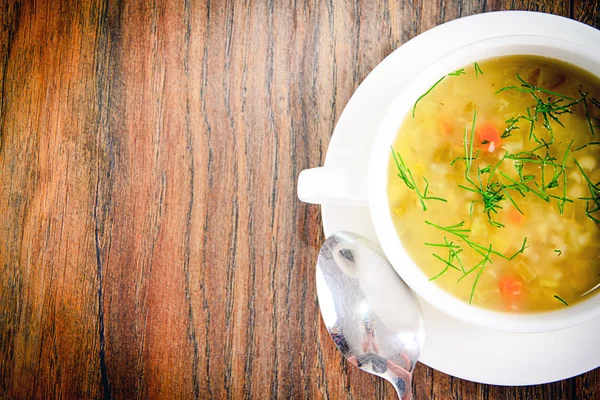 Vegetable Soup in a White Plate — Stock Photo, Image