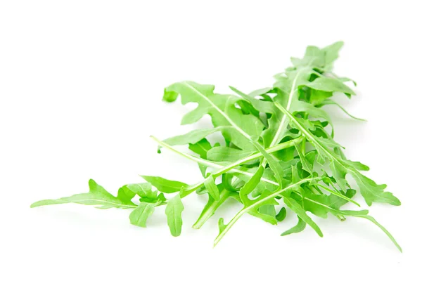 Green Fresh Arugula on White Background — Stock Photo, Image