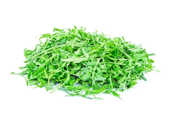 Green Fresh Arugula on White Background — Stock Photo, Image