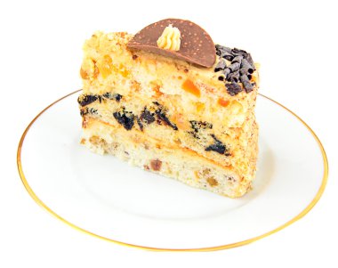 Lezzetli tatlım pasta çikolata ile dekore edilmiş