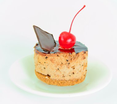 Kek kiraz ve çikolata ile.