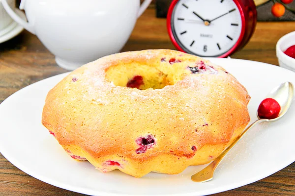 Délicieux gâteau aux raisins et canneberges — Photo