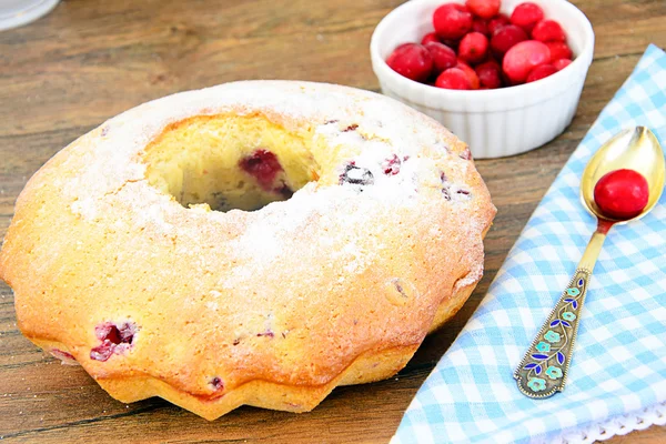 Delicious Cake with Raisins and Cranberries — Stock Photo, Image