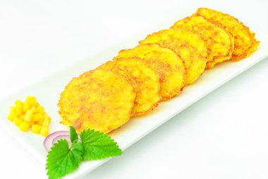 Sağlıklı diyet gıda: mısır börek ile.