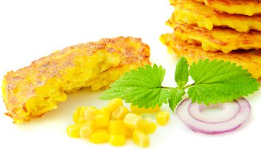 Sağlıklı diyet gıda: mısır börek ile.