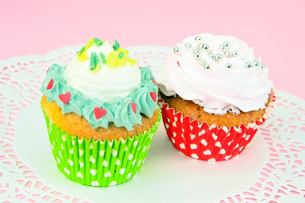 Bolo com creme, Cupcake — Fotografia de Stock